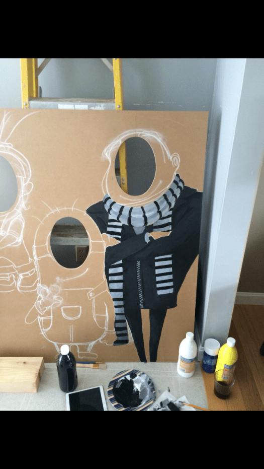 the beginning of the painting